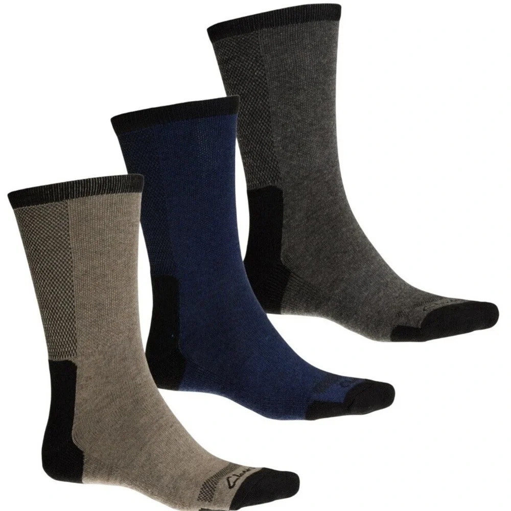 Clarks Men's Half Cushion Air‎ Channel Arch Support Socks 3 Pack, Crew Size L